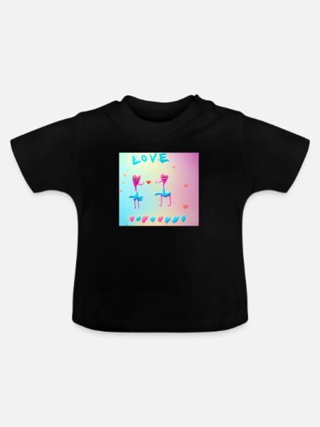 Autistic Art – Liebe - Baby Bio-T-Shirt mit Rundhals - Schwarz