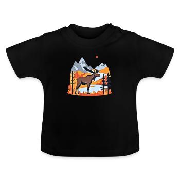 Skandi-Romantik - Baby Bio-T-Shirt mit Rundhals - Schwarz - Vorne