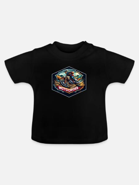 Motocross Logo - Baby Bio-T-Shirt mit Rundhals - Schwarz
