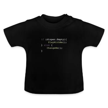 Programmer Body - Baby Organic T-Shirt with Round Neck - black - Front