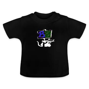 Logo Banksy Style blanc - T-shirt bio col rond Bébé - noir - Devant