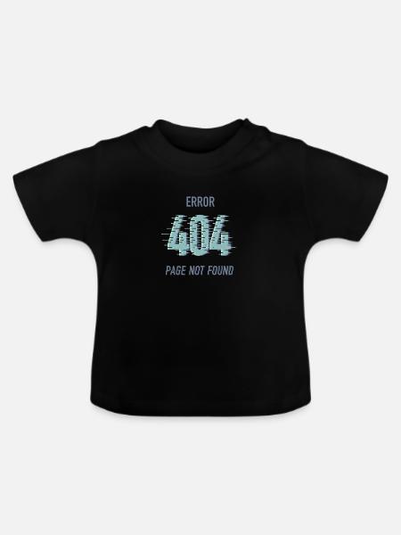 Fehler 404 - Baby Bio-T-Shirt mit Rundhals - Schwarz