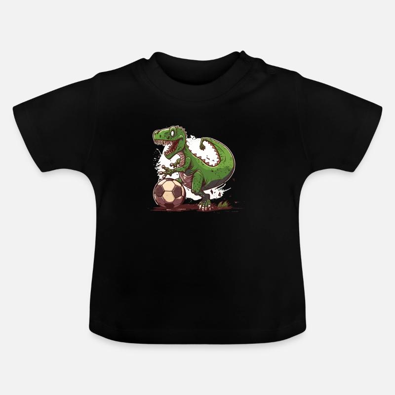 Dino Soccer Star - T-shirt bio col rond Bébé - noir
