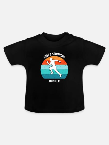Joggen - Baby Bio-T-Shirt mit Rundhals - Schwarz