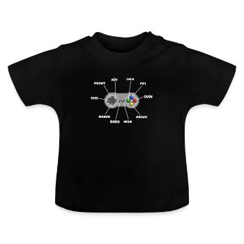 Bébé aux commandes - blanc - T-shirt bio col rond Bébé - noir - Devant