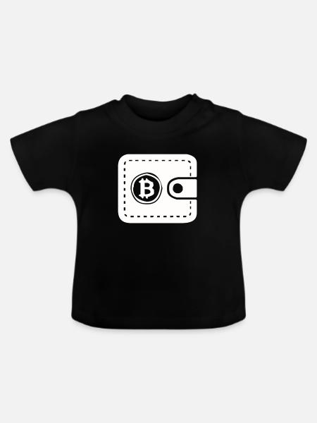 Bitcoin Wallet - Baby Bio-T-Shirt mit Rundhals - Schwarz