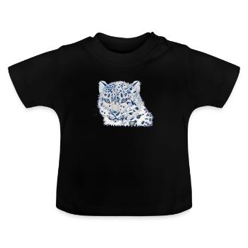 leopard - Baby Organic T-Shirt with Round Neck - black - Front