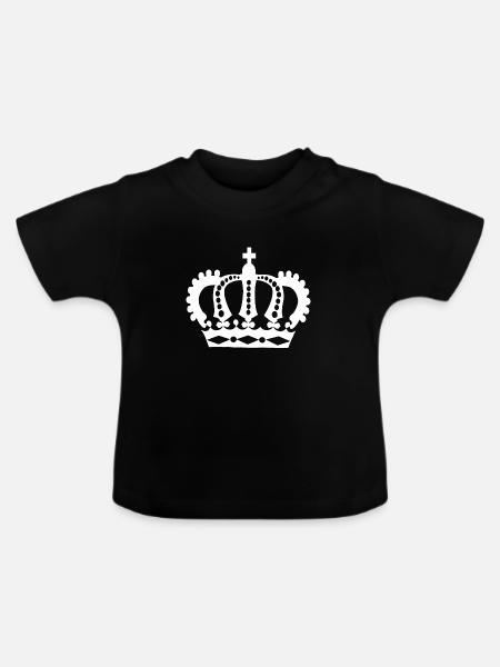 Couronne blanche - T-shirt bio col rond Bébé - noir