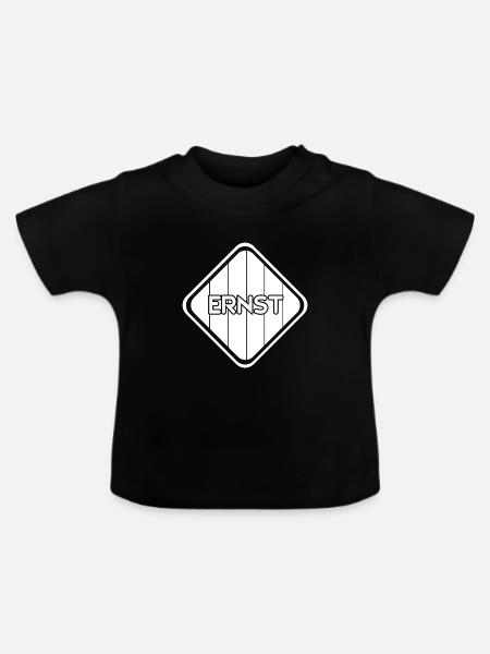 Geschenk für Ernst - Baby Bio-T-Shirt mit Rundhals - Schwarz