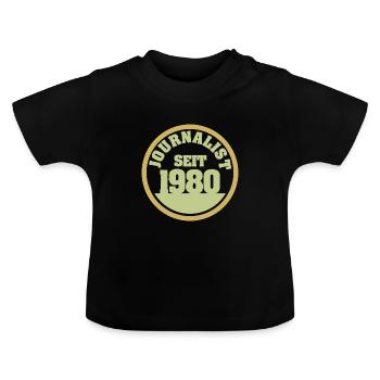 1980 - Baby Bio-T-Shirt mit Rundhals - Schwarz - Vorne