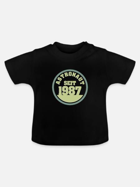 1987 - Baby Bio-T-Shirt mit Rundhals - Schwarz