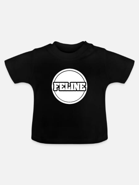 Vorname Feline - Baby Bio-T-Shirt mit Rundhals - Schwarz
