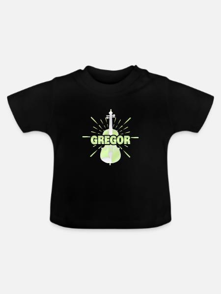 Streichinstrument Gregor - Baby Bio-T-Shirt mit Rundhals - Schwarz