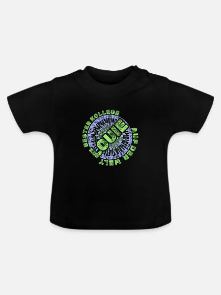 Louie als Mitarbeiter - Baby Bio-T-Shirt mit Rundhals - Schwarz