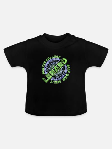 Mitarbeiter Lenard - Baby Bio-T-Shirt mit Rundhals - Schwarz