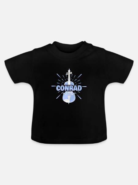 Vorname Conrad - Baby Bio-T-Shirt mit Rundhals - Schwarz