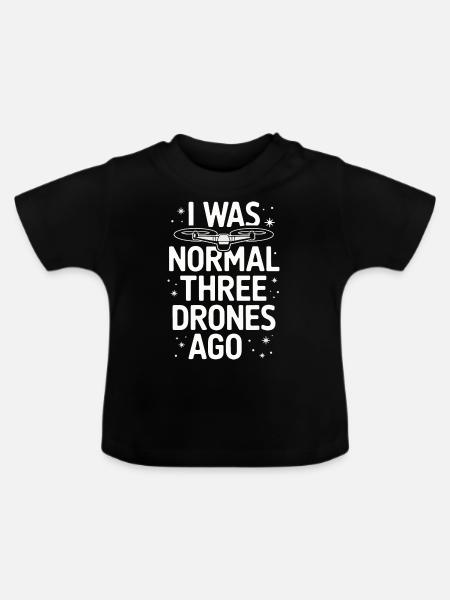 Dronen Pilot Quadrocopter Drone - Baby Bio-T-Shirt mit Rundhals - Schwarz