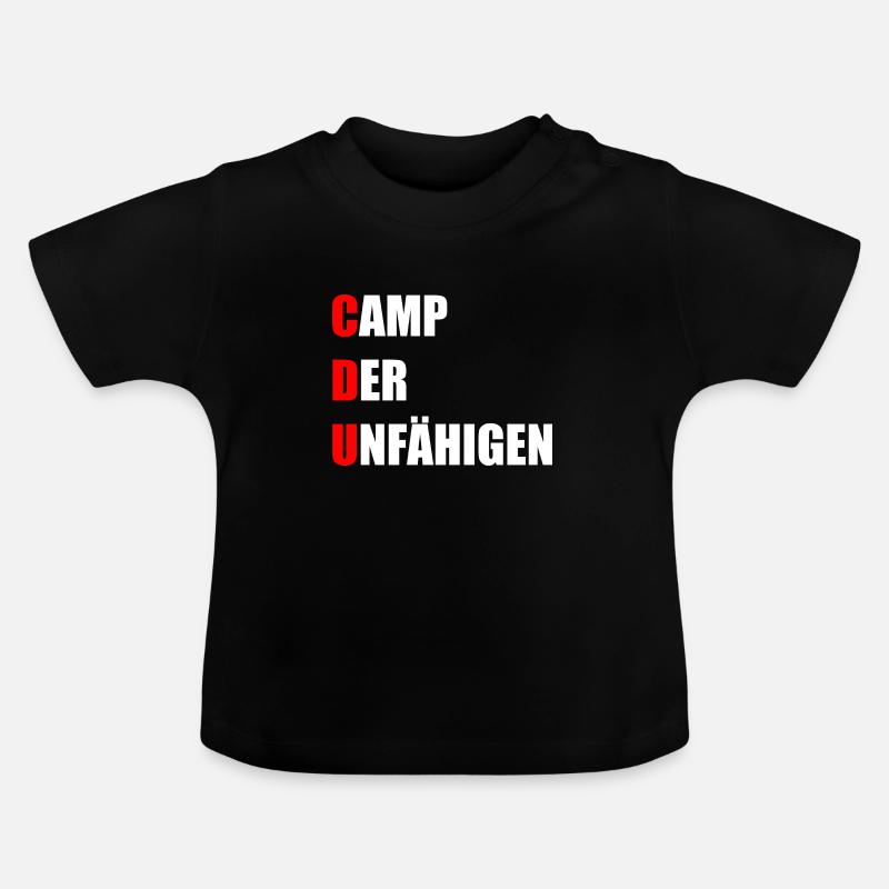 CDU Camp de l’incompétent Drôle - T-shirt bio col rond Bébé - noir