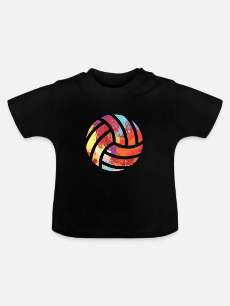 Beachvolleyball - Baby Bio-T-Shirt mit Rundhals - Schwarz