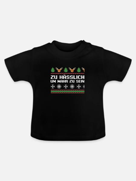 Weihnachtsmann Weihnachtsfest Ugly Christmas - Baby Bio-T-Shirt mit Rundhals - Schwarz
