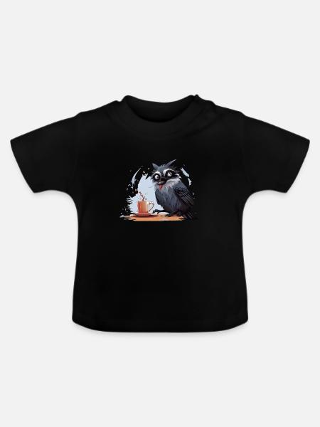 Der Koffein-Eindringling - Baby Bio-T-Shirt mit Rundhals - Schwarz