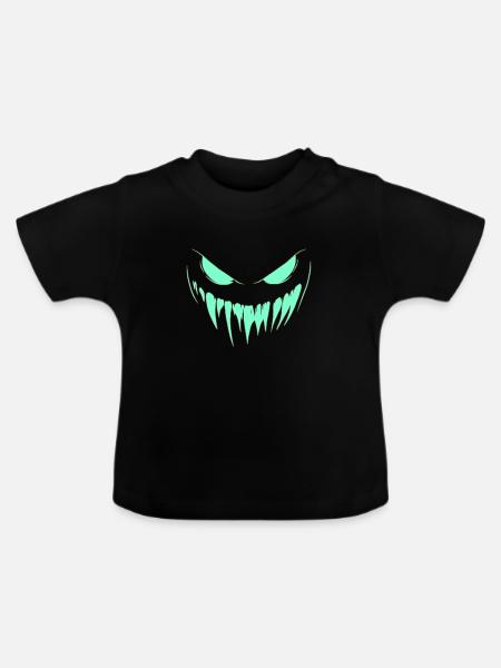 Monsteraugen für Halloween Party - Baby Bio-T-Shirt mit Rundhals - Schwarz