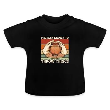 Poterie J’ai été connu pour jeter des choses Céramique - T-shirt bio col rond Bébé - noir - Devant