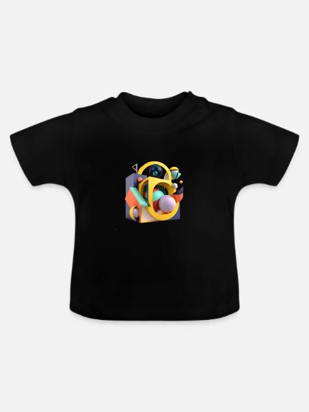 3D - Baby Bio-T-Shirt mit Rundhals - Schwarz