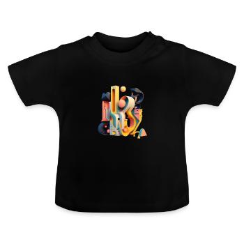 3D - Baby Bio-T-Shirt mit Rundhals - Schwarz - Vorne