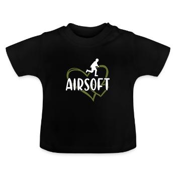 Sport Heart Airsoft - Baby Bio-T-Shirt mit Rundhals - Schwarz - Vorne