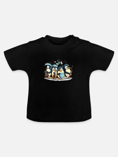 Die Pinguin-Band - Baby Bio-T-Shirt mit Rundhals - Schwarz