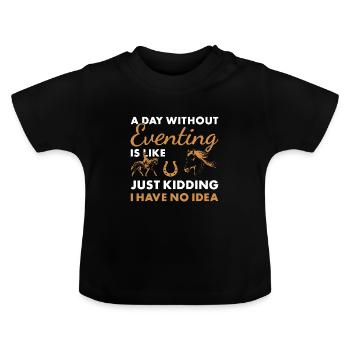Cavalier Une journée sans concours complet - T-shirt bio col rond Bébé - noir - Devant