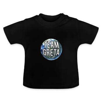 Team Greta Sticker Pocket Fridays for Future - T-shirt bio col rond Bébé - noir - Devant
