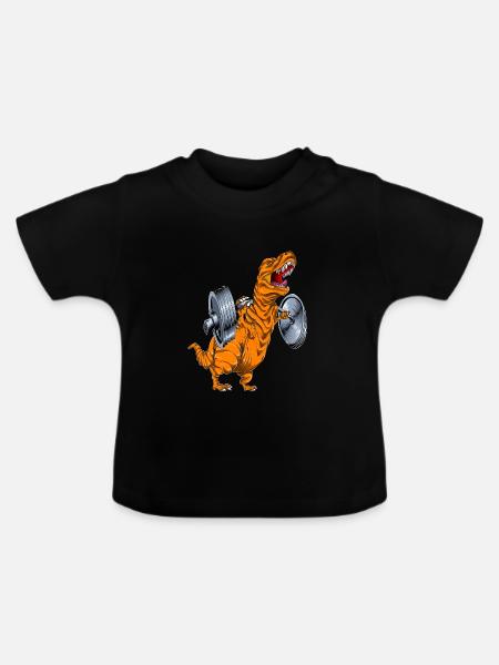 Tyrannosaurus Squat - Baby Bio-T-Shirt mit Rundhals - Schwarz