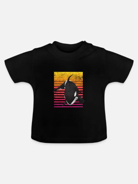 Orca Wal - Baby Bio-T-Shirt mit Rundhals - Schwarz