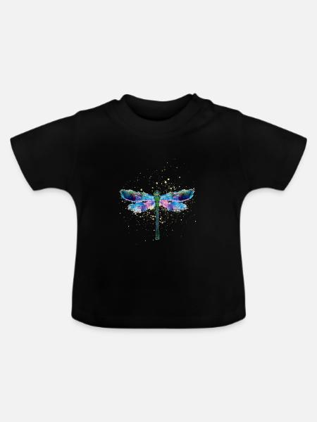 Libelle - Baby Bio-T-Shirt mit Rundhals - Schwarz