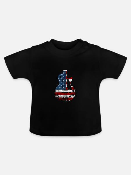 Gitarre USA - Baby Bio-T-Shirt mit Rundhals - Schwarz
