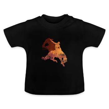 cowboy - Baby Organic T-Shirt with Round Neck - black - Front