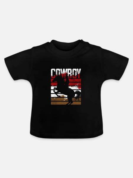 Cowboy Cowboystiefel - Baby Bio-T-Shirt mit Rundhals - Schwarz