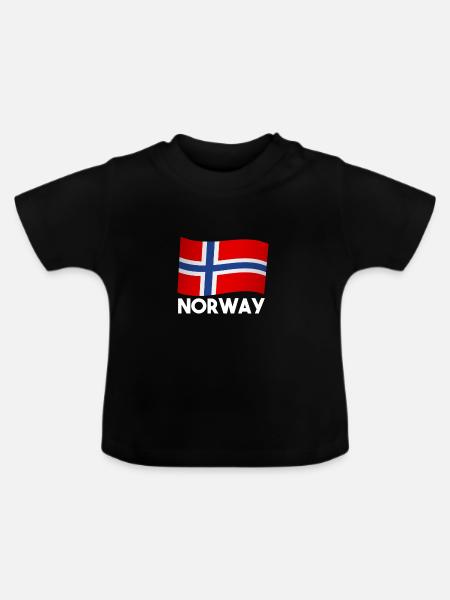 Norwegen Skandinavien Geschenk - Baby Bio-T-Shirt mit Rundhals - Schwarz