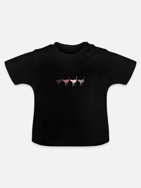 Strauß Tierpark - Baby Bio-T-Shirt mit Rundhals - Schwarz