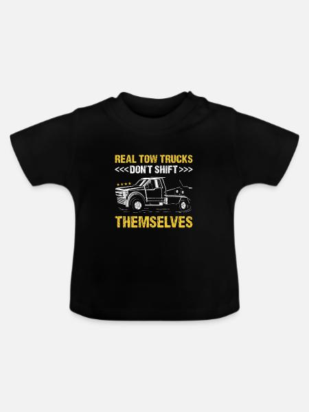 Real Tow Trucks Don't Shift Themselves Tow Trucker - Ekologisk T-shirt med rund hals baby - svart