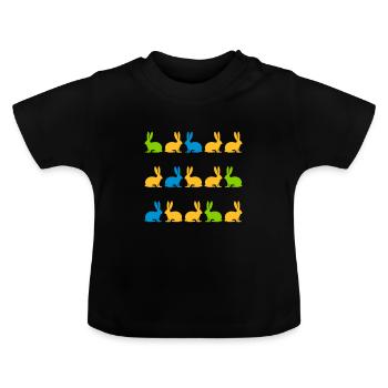hase kaninchen haustier - Baby Bio-T-Shirt mit Rundhals - Schwarz - Vorne