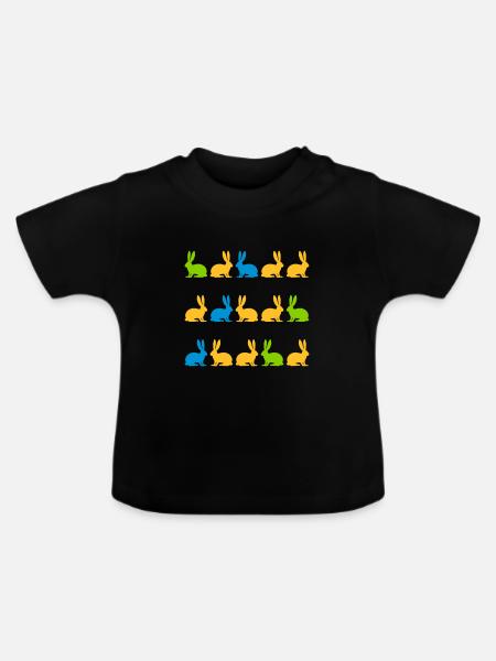 hase kaninchen haustier - Baby Bio-T-Shirt mit Rundhals - Schwarz