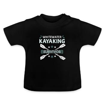 Survivant du kayak en eau vive - T-shirt bio col rond Bébé - noir - Devant