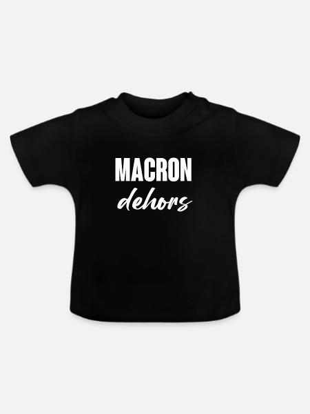 Macron raus - Baby Bio-T-Shirt mit Rundhals - Schwarz