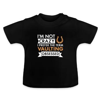 Vaulter Je ne suis pas fou de voltige - T-shirt bio col rond Bébé - noir - Devant