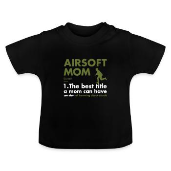 Sport Mom Definition Airsoft - Baby Bio-T-Shirt mit Rundhals - Schwarz - Vorne