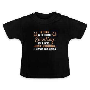 Cavalier Une journée sans concours complet - T-shirt bio col rond Bébé - noir - Devant