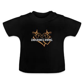 Rider Heart Endurance Riding - Baby Organic T-Shirt with Round Neck - black - Front